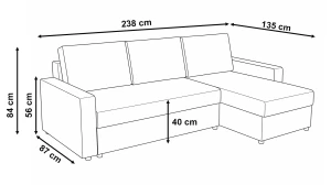 Modernes Ecksofa mit Schlaffunktion für das Wohnzimmer NIRVANA Cord Gold
