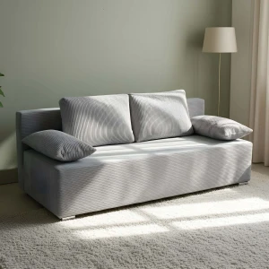 Schlafsofa mit Bettfunktion Lunera 2 Cord aschgrau