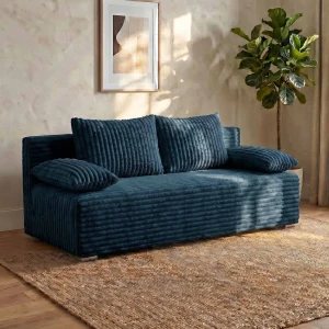 Schlafsofa mit Bettfunktion Lunera 2 Breitcord blau