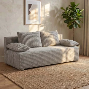 Schlafsofa mit Bettfunktion Lunera 2 Breitcord grau