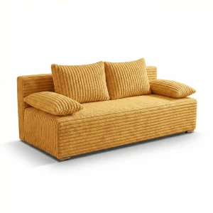 Schlafsofa mit Bettfunktion Lunera 2 Breitcord gelb