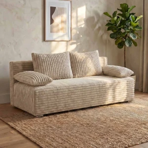 Schlafsofa mit Bettfunktion Lunera Prima 2 Breitcord beige
