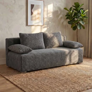 Schlafsofa mit Bettfunktion Lunera Prima 2 Breitcord graphit
