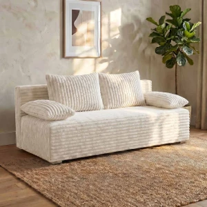 Schlafsofa mit Bettfunktion Lunera Prima 2 Breitcord creme