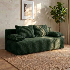 Schlafsofa mit Bettfunktion Lunera Prima 2 Breitcord grün