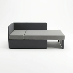 Ecksofa mit Schlaffunktion Kubus Einzelsofa Graphit/Grau