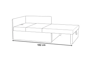 Ecksofa mit Schlaffunktion Kubus Einzelsofa Graphit/Grau