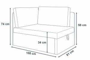 Ecksofa mit Schlaffunktion Kubus Einzelsofa Blau/Grau