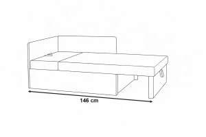 Ecksofa mit Schlaffunktion Kubus Einzelsofa Blau/Grau
