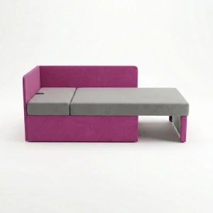 Ecksofa mit Schlaffunktion Kubus Einzelsofa Rosa/Grau