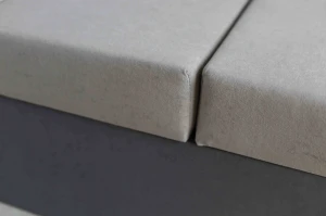 Ecksofa mit Schlaffunktion Kubus Einzelsofa Rosa/Grau