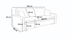 Sofa mit Schlaffunktion Vigo Grau