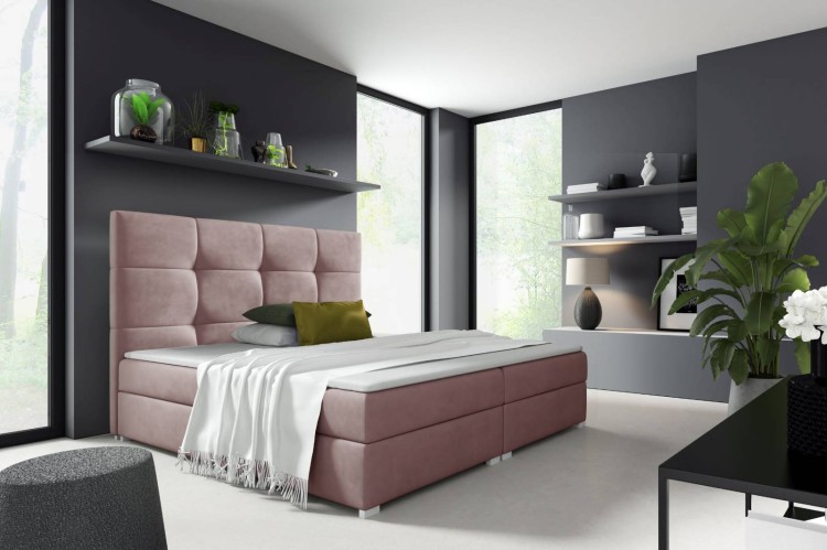 Boxspringbett Harry 1 160x200 Rosa