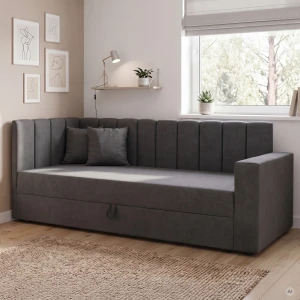 Einzelbett mit Bettkasten Sovaro PRO 80x200 cm Graphit