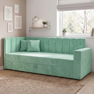 Einzelbett mit Bettkasten Sovaro PRO 80x200 cm Mintgrün