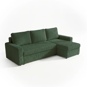 Ecksofa mit Schlaffunktion für das Wohnzimmer NIRVANA PLUS Breitcord Grün