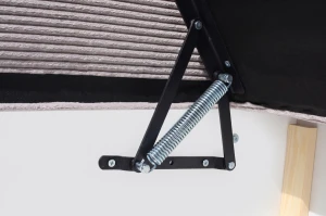 Polsterbett Einzelbett mit Bettkasten Hirek 90x200 Cord Grau