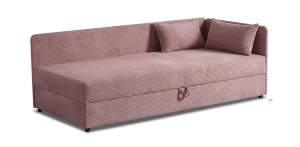 Polsterbett Einzelbett mit Bettkasten Hirek 90x200 Cord Rosa