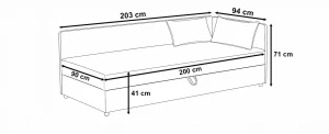 Polsterbett Einzelbett mit Bettkasten Hirek 90x200 Cord Graphit