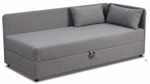 Einzelbett mit Bettkasten Hirek 80x180 Teddy-Bouclé Graphit