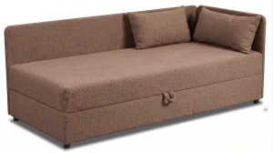 Einzelbett mit Bettkasten Hirek 90x200 Teddy-Bouclé Braun
