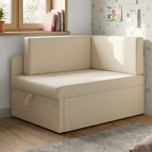 Kleines ausziehbares Ecksofa für Kinder mit Schlaffunktion Milavo Beige