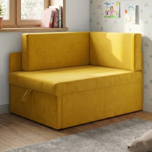Kleines ausziehbares Ecksofa für Kinder mit Schlaffunktion Milavo Gelb