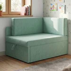 Kleines ausziehbares Ecksofa für Kinder mit Schlaffunktion Milavo Mint