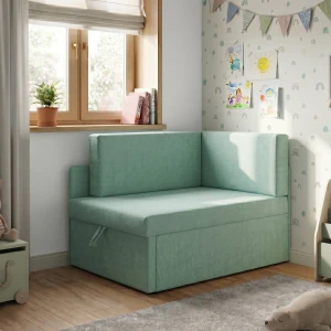 Kleines ausziehbares Ecksofa für Kinder mit Schlaffunktion Milavo Mint