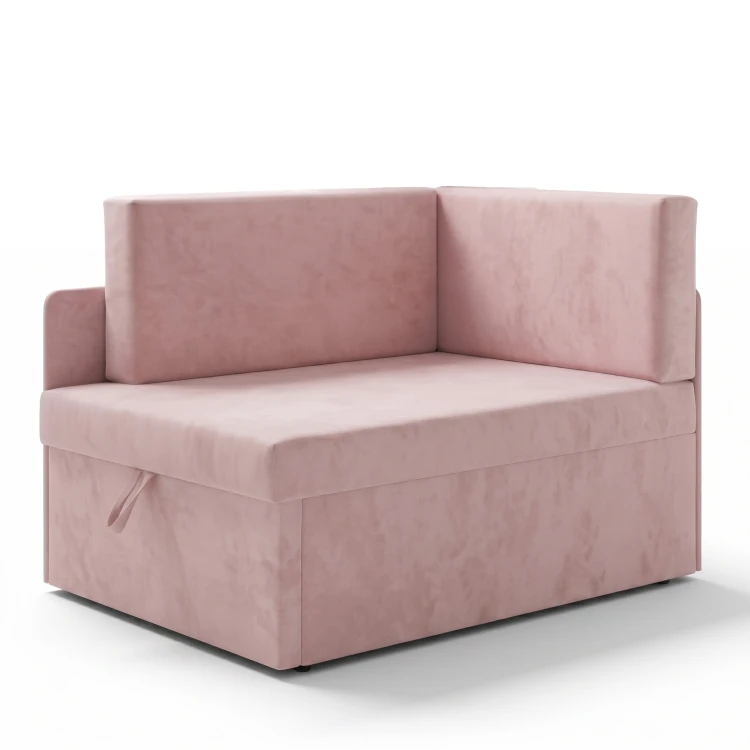 Kleines ausziehbares Ecksofa für Kinder mit Schlaffunktion Milavo Rosa