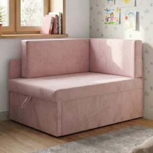 Kleines ausziehbares Ecksofa für Kinder mit Schlaffunktion Milavo Rosa