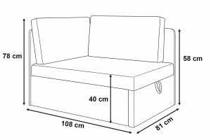 Kleines ausziehbares Ecksofa für Kinder mit Schlaffunktion Milavo Rosa