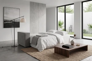MASSIMO 3-Sitzer Schlafsofa mit Schlaffunktion, Cordstoff, Grau