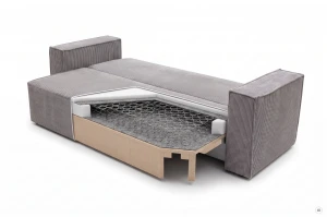 MASSIMO 3-Sitzer Schlafsofa mit Schlaffunktion, Cordstoff, Grau
