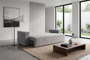 MASSIMO 3-Sitzer Schlafsofa mit Schlaffunktion, Cordstoff, Grün