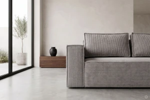MASSIMO 3-Sitzer Schlafsofa mit Schlaffunktion, Cordstoff, Grün