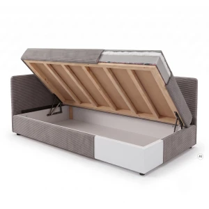 Einzelbett Hirek Eko 80x180 mit Bettkasten Cord Braun