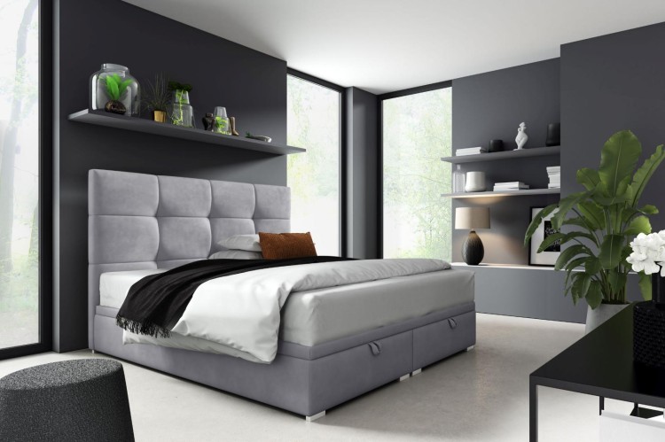 Boxspringbett mit Matratze Harry 2 140x200 Grau