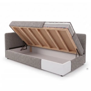 Einzelbett Hirek Eko 80x180 mit Bettkasten Bouclé Graphit