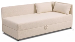Einzelbett Hirek Eko 80x200 mit Bettkasten Bouclé Creme