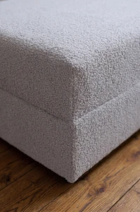 Einzelbett Hirek Eko 90x200 mit Bettkasten Bouclé Braun