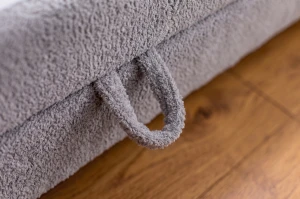 Einzelbett Hirek Eko 90x200 mit Bettkasten Bouclé Graphit
