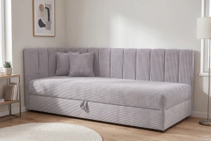 Einzelbett Sovaro 80x180 Cord Grau