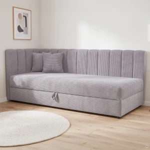 Einzelbett Sovaro 80x200 Cord Grau