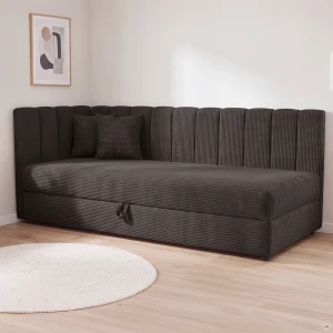 Einzelbett Sovaro 90x200 Cord Anthrazit