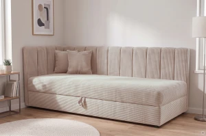 Einzelbett Sovaro 90x200 Cord Creme