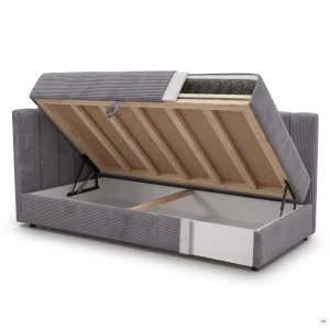 Einzelbett Sovaro Plus 80x200 Cord Grau