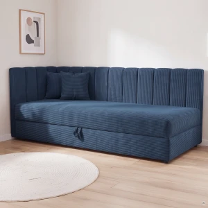 Einzelbett Sovaro Plus 80x200 Cord Dunkelblau