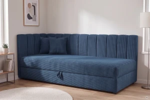 Einzelbett Sovaro Plus 90x200 Cord Dunkelblau