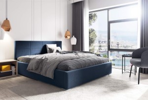 Polsterbett Katia 120x200 navy blau Metallrahmen